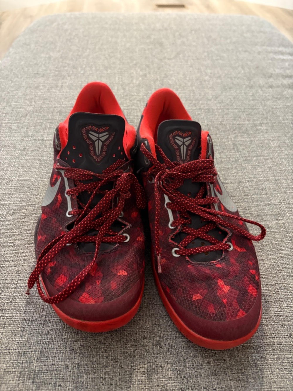 Nike Red and Black Low-Top Basketball Shoes